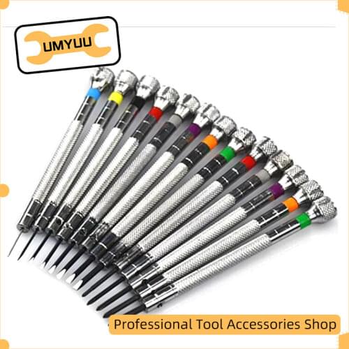 13PCs Metal 0.6-2.0mm Screwdrivers Set Professional Slotted Cross Screwdriver Kit Watchmakers Watch Repair Tools