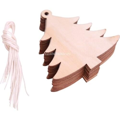 200 Packs Christmas Wooden Pendants Ornaments Christmas Tree Ornaments Kids Gifts DIY Christmas Party Decorations