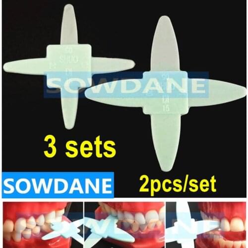 3 sets(6pcs) Dental Rubber Ruler for Measurement of Tooth Slit Teeth Occlusal Ruber Instrument Tool