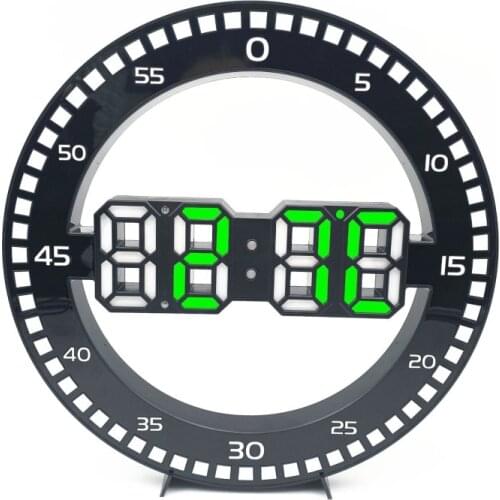 3D LED Wall Clock LED Display Electronics Modern Design Digital Table Clock Alarm Nightlight For Home Living Room Decoration