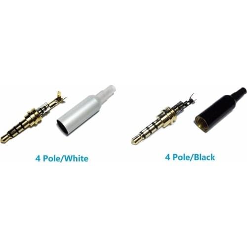 4 Pole 3.5mm Male Repair headphone Jack Plug Metal Audio Soldering Spring Cover