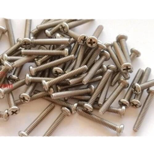 4pcs M1.6 Titanium screw Flat round head cross Head size 2.5mm Thick 0.8mm Phillips Pure titanium GR2 1.7mm-7mm Length