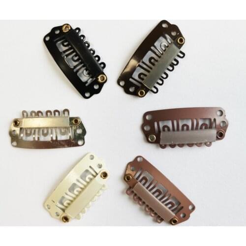 50pcs 2.8cm 6 teeth U Shape Snap Clips for Hair Extensions With Silicon Clip In Weave Wig Accessories Toupee DIY Styling Tools