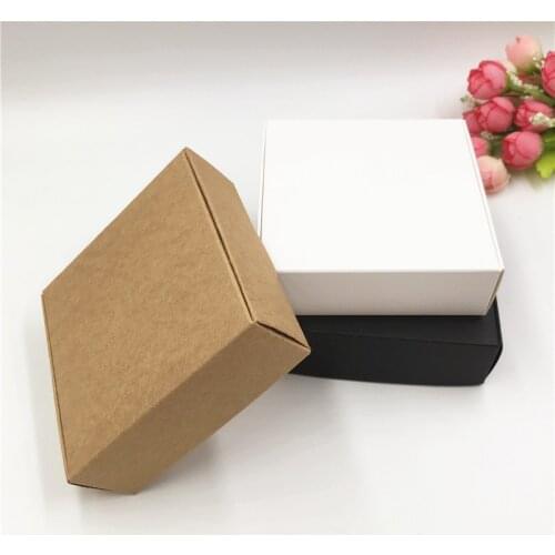 50Pcs Square Handmade Candy Soap Box Jewelry Black Packing Gift Boxes Wedding Birthday Party Gifts Packaging Supplies