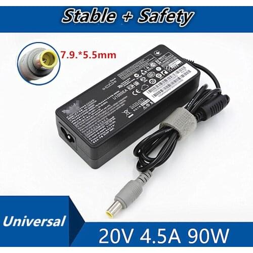 Laptop AC Adapter Charger DC Charging Connector Port Cable For Lenovo 20V 4.5A 90W Universal