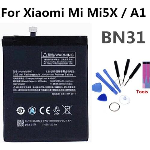BN31 Mobile Phone Battery For Xiaomi Mi Mi5X A1 5X Real Capacity 3260mAh Replacement Li-ion Battery