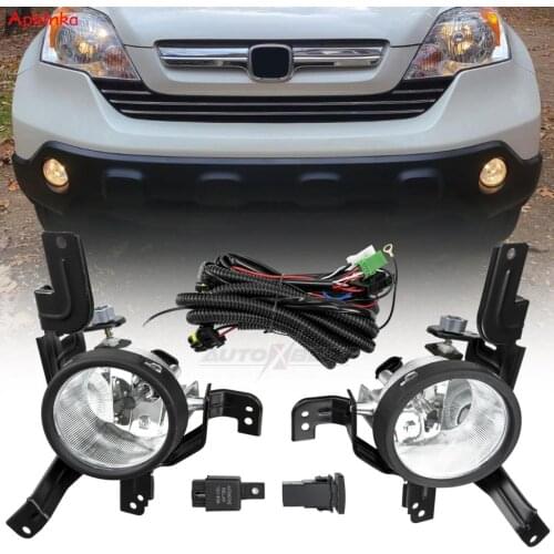 Apktnka Front Bumper Fog Light Lamp Assembly 55W Clear Lens For Honda CR-V 2007 2008 2009 08V31SWA100 / 08V31SWA1M002