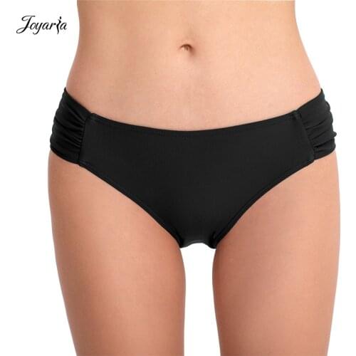 Joyaria Womens Low Waisted Bikini Brief Bottoms Ruched Hipster Swim Bottoms Women Swimwear