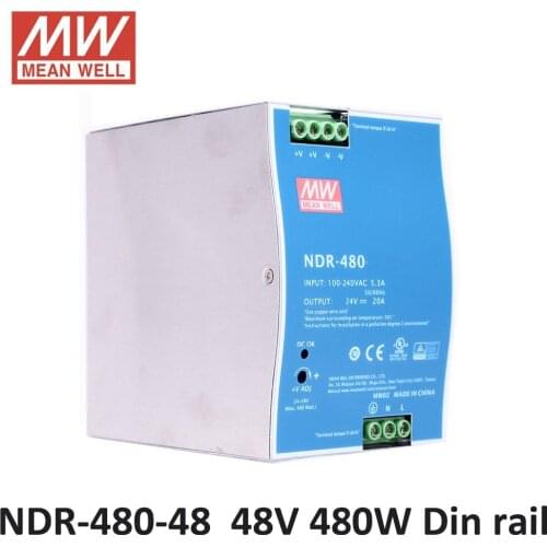 48V DC laboratory power supply MEAN WELL NDR-480-48 Single Output 480W 48V 10A Industrial DIN Rail Mounted Meanwell Power Supply