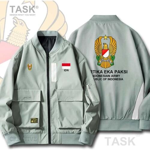 Bomber Military Biker Jacket Army Indonesia Indonesian IDN ID Military Motorcycle Printed Pilot Casual Streetwear Jackets Men