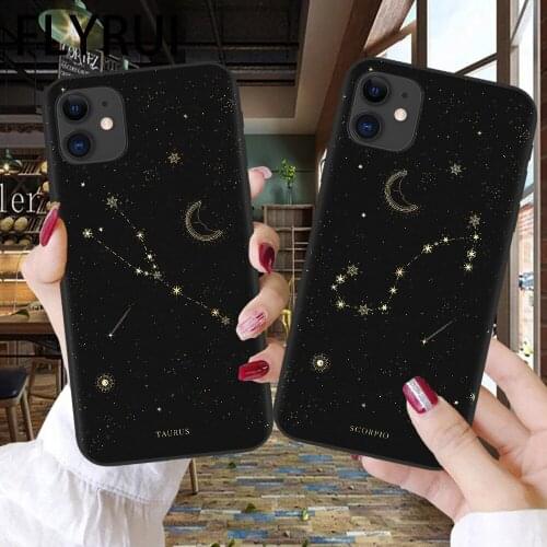 Twelve constellations Phone Case For iPhone 8 6s 7 Plus SE 2 X XR XS Max Cases For iPhone 11 12 Pro Max Mini Silicone Back Cover