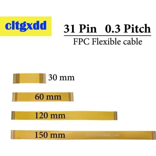 Cltgxdd Gold plated 0.3 mm Pitch 31P FPC Cable Spacing 0.3mm 31Pin FPC FFC Connector Flexible flat Cable Line 30 60 120 150 mm