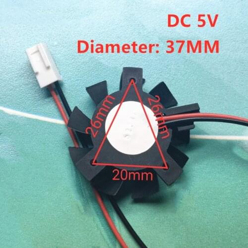 DC 5V Graphics fan Diameter 37mm Cooling Fan hole pitch 26*26*20mm 2-wire