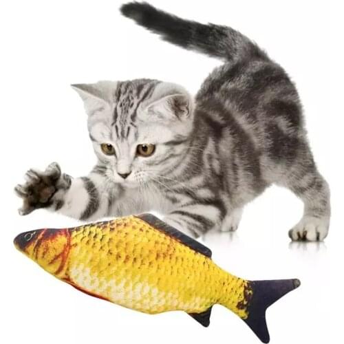 Toy Plush Colorful Fish Shape Cat Toy Interactive Gifts Fish Catnip Toys Stuffed Pillow Doll Simulation Fish Playing For Pet