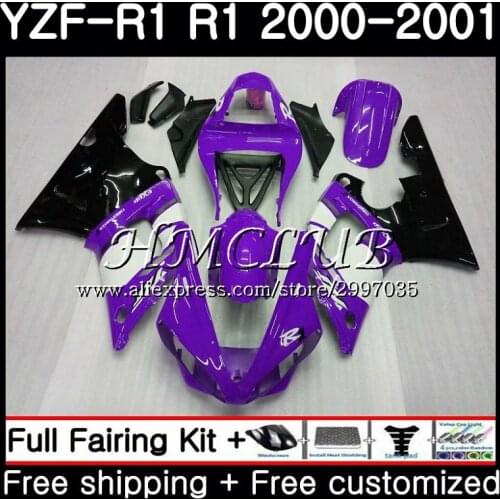 Body For YAMAHA YZF 1000 YZF-1000 YZF R1 Purple white 2000 2001 Frame 19HC.7 YZF-R1 YZF R 1 00 01 YZF1000 YZFR1 00 01 Fairings