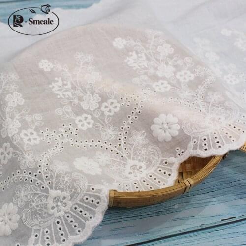 Pure Cotton Embroidered Lace Trim Fabric Clover Curtain Accessories Decorative Fabric 26cm