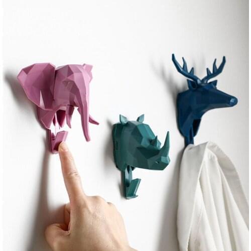 Storage Hook Home Decoration Animal Head Storage Rack Hanger Wall Punch-Free Clothes Hook Deer Head Coat Hooks