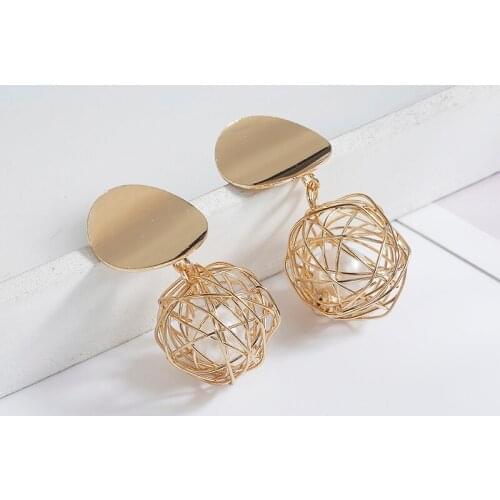 Fashion Statement Big Geometric Round Earrings For Women Hanging Dangle Drop Earing Modern Female Jewelry