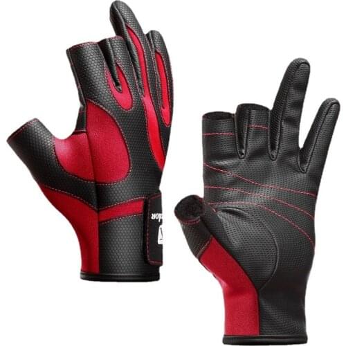 New Professional Mens Three Finger Cut Fishing Gloves Warm Fleece Durable Anti Slip Outdoor Sport Hiking Cycling Fishing Glove