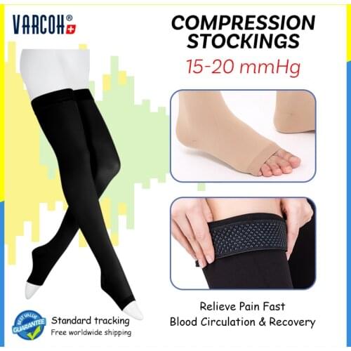 Thigh High Compression Stockings Support 15-20 mmHg Gradient Socks Men Women Treatment Swelling,Varicose Veins,Edema, Pregnancy