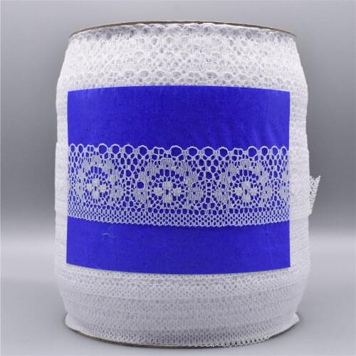 Wholesale 300 Yards/Roll High Quality Beautiful White Lace Ribbon Tape 40MM Lace Trim Embroidered For Sewing african lace fabric