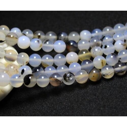 Wholesale Round Loose Natural Stone White Pattern Agat Beads For Jewelry Making 4/6/8/10 mm DIY Bracelet Necklace Strand 15