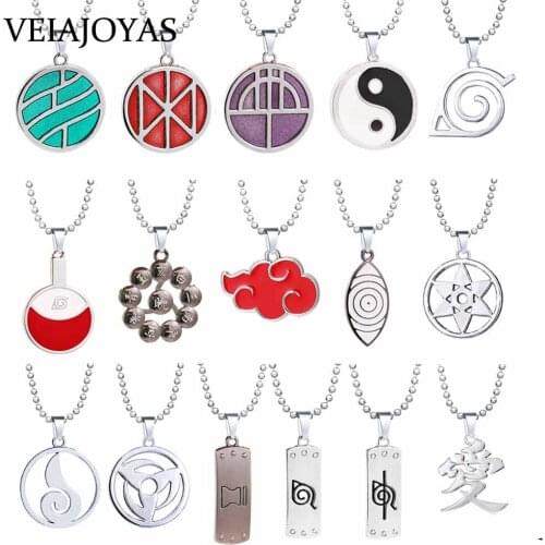 16 styles Anime N aruto Necklaces Geometric Star Akatsuki Cloud Pendant Necklace Beads Chain Choker Necklace For Women Jewelry
