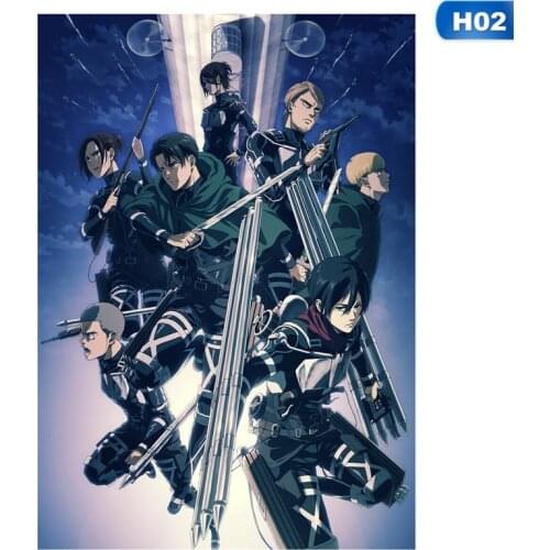 Attack On Titan Posters Japanese Anime Kraft Paper Prints Clear Image Room Bar Home Art Painting Wall Sticker