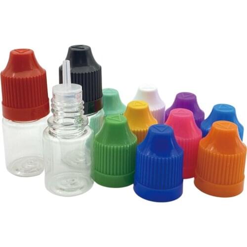 350pcs 5ml PET Plastic Dropper Bottle Essential Oil Container Clear Eye Liquid Needle Tip Vial Empty Storage Jar