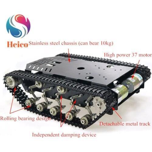 TS900 RC Metal Tank Chassis Robot Crawler Tracked Caterpillar Track Chain Car DIY Model Toy for Steam Teaching Edactional Kit