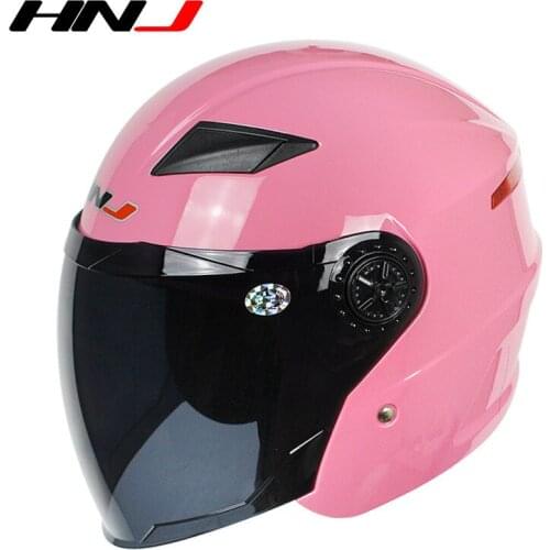 HNJ Motorcycle Helmet Pure color Men Women Casco Vintage Scooter Four Seasons Racing Half Open Face Casque Helmets