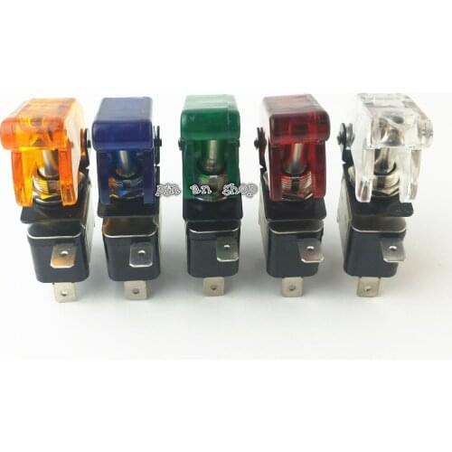 Illuminated LED Toggle Switch With Missile Style Flick Cover 12V Car Dash