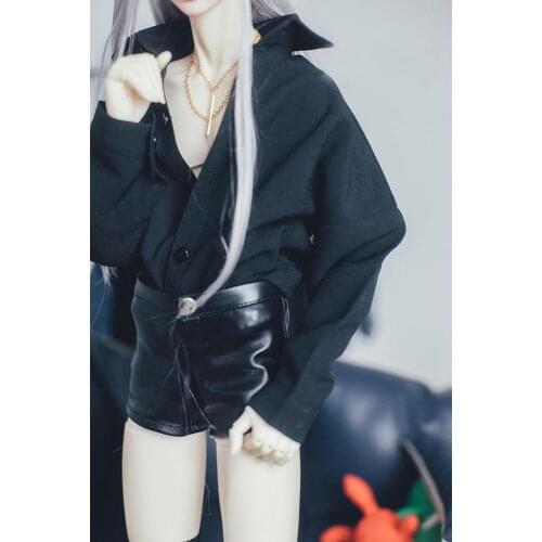 [wamami] 529#Black Satin Shirt/Shorts Outfit 1/4 MSD 1/3 SD DZ SD17 DZ70 BJD Dollfie