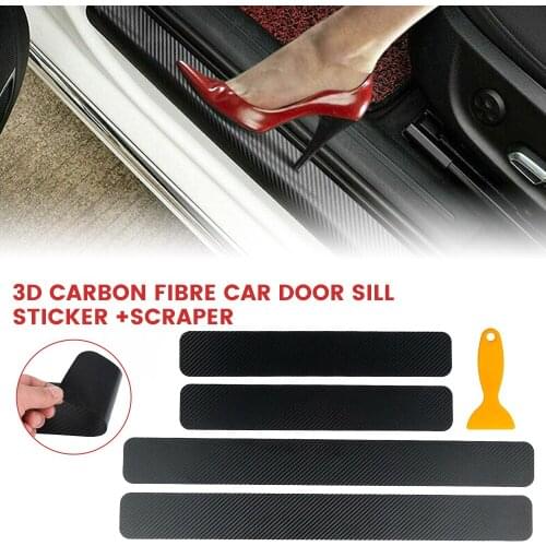 Car Door Sill Protector Bumper Protector Carbon Fiber Car Wrap Film 5D Gloss Automotive Wrap Film Self-Adhesive Anti-Collision