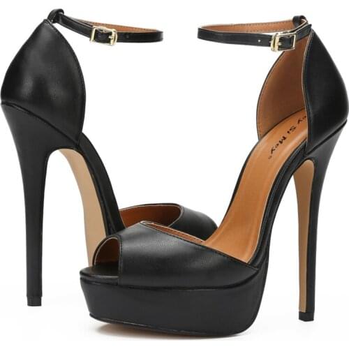 Women Sexy Ultra Heel Ankle Straps Open Toe Sandals Platform Heels Ladies Sandals Fashion shoes plus size women shoes 44 45 46