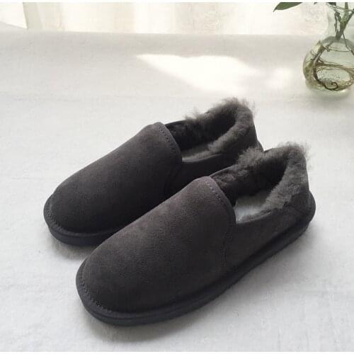 Snow boots girl Genuine sheepskin Australian wool Men and women couples Real wool Winter warm shoes Leisure and fashion