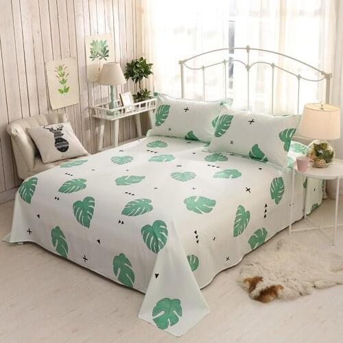 1pcs Cartoon Bed Sheets Flat Single Double Various Plant Patterns Bed Cover Print Flat Bed Sheet No Pillowcase