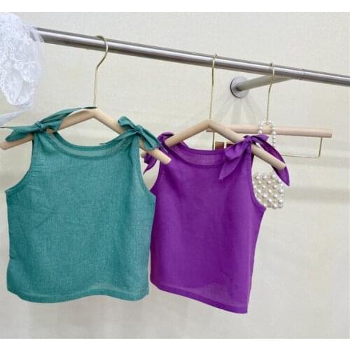 2021 new style girls boys vest summer cotton linen fashion kids waistcoat 1-6 years YE592