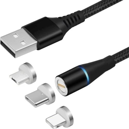 3A Fast Data Magnetic Charge Cable Fast Charging USB Type C Cable Magnet Micro USB Charging Wire Mobile Phone Cable USB Cord