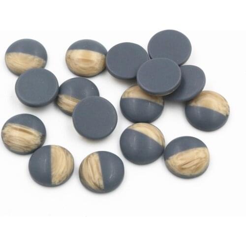 40pcs 12mm Gray Colors Wood grain Frosted imitation leather Style Flat back Resin Cabochons Fit 12mm Cameo Base Button-Y7-32