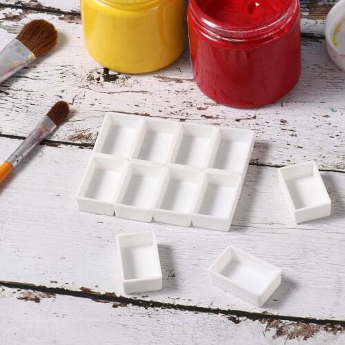 50Pcs Empty Watercolor Half Pan Plastic Watercolor Paint Grids Half Pans for Painting Artists Palette Cases Art Supplies