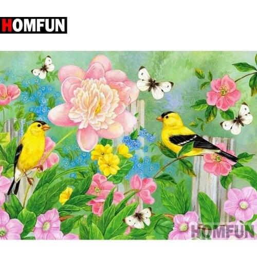 HOMFUN Full Square/Round Drill 5D DIY Diamond Painting "Bird scenery" Embroidery Cross Stitch 5D Home A08138
