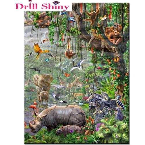 2017 New diy diamond embroidery 5d forest and animal picture mosaic square crystal landscape painting decoration home
