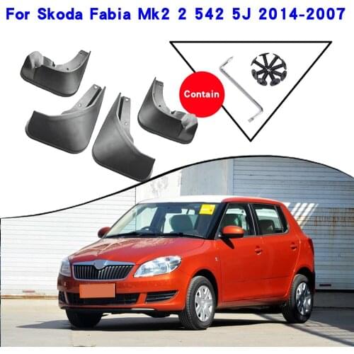 Car Fender Accessories For Skoda Fabia Mk2 2 542 5J 2014-2007 Mudguards Splash Guards Fender Mudflaps Car Fender Mud Flaps