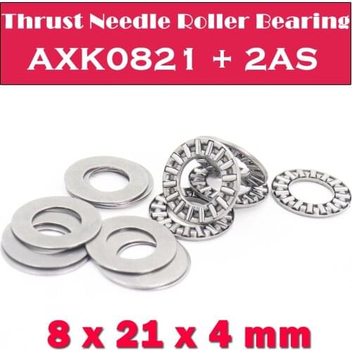 AXK0821 + 2AS Thrust Needle Roller Bearing With Two AS0812 Washers 8*21*4mm ( 10 Pcs) AXK0821 889018 NTB0821 Bearings