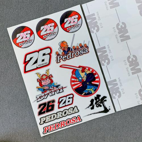 Motorsport Dani Pedrosa 26 #26 stickers Samurai for Helmet RX-7X RX-7V Motocross Decals motorcycle sticker 3M Highly Reflective
