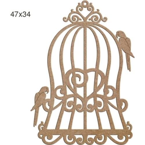 L147 Decorative Bird Cage, Unpainted Mdf Trim