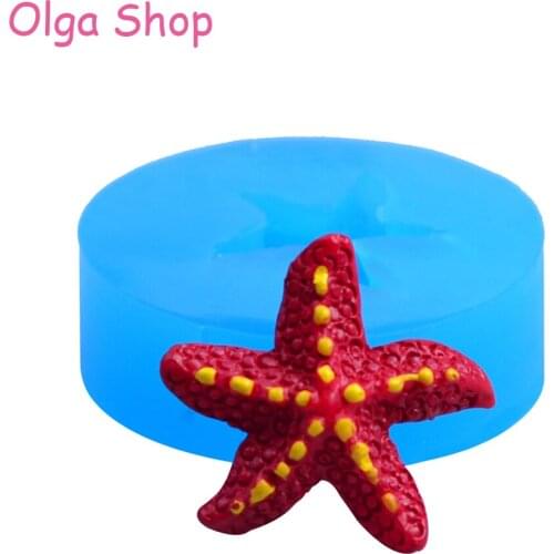 DYL288 New design Starfish soap mould chocolate cake decorating tools DIY sea star fondant silicone mold baking tools for cakes