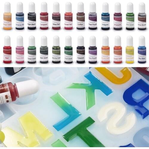 24 Colors 10ml Epoxy Resin Pigment Liquid Oil Pigment Soap Water-Based Pigment Water-Oil Dual-Use Crystal Mud Dye Pigment
