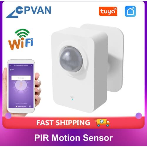 CPVAN Tuya PIR Motion Sensor Wifi Smart Infrared Detector Smart Life APP Control Home Security System Burglar Alarm Sensor